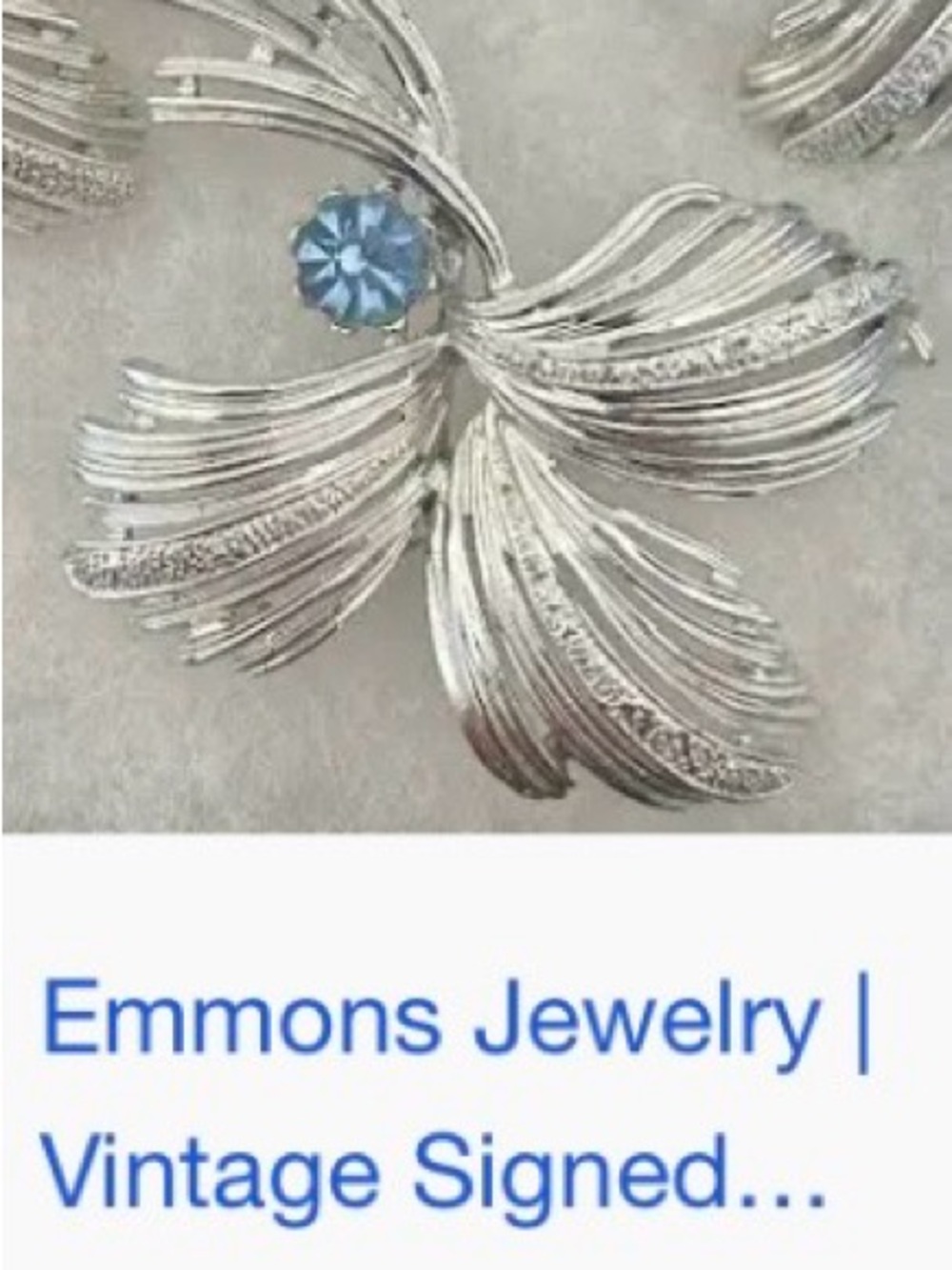 EMMONS ART DECO SILVER-TONE BROOCH AND EARRING SET - Picture 6 of 6